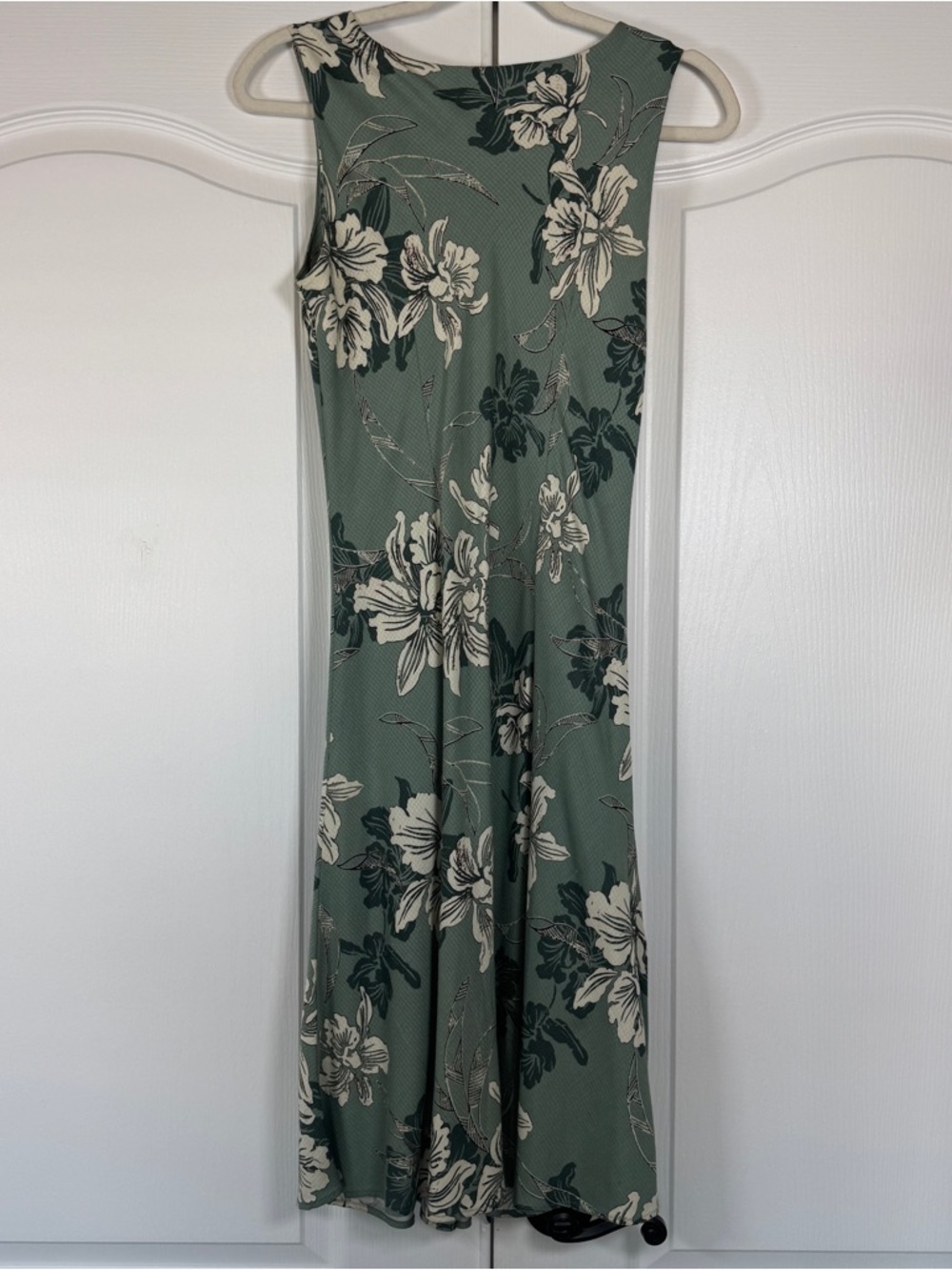 Vintage Hilo Hattie Hawaiian Floral Midi Dress Sage Green Small - Picture 4 of 8